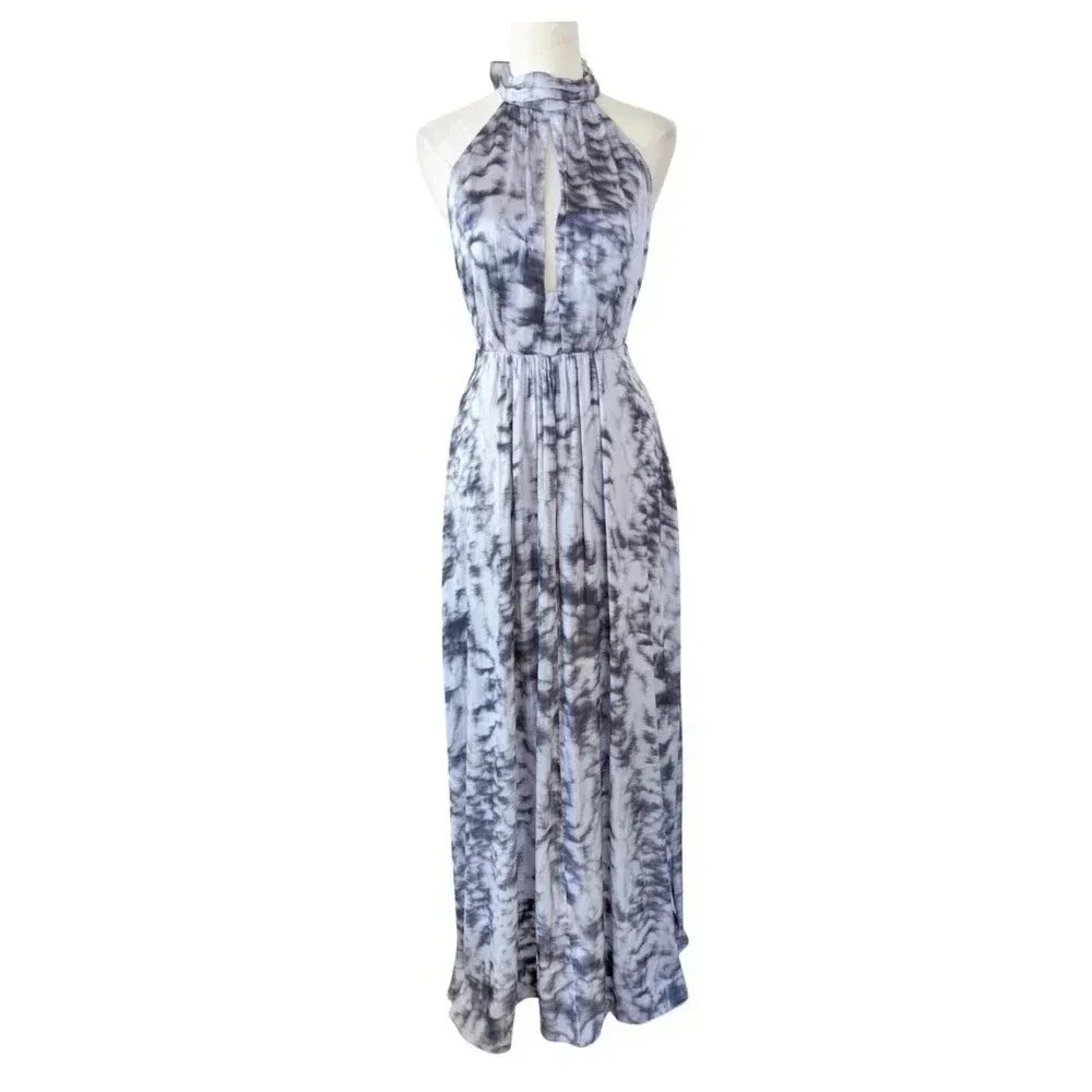 H&M Gold Label Halter Flowy Maxy Dress Size 8 - Picture 2 of 11